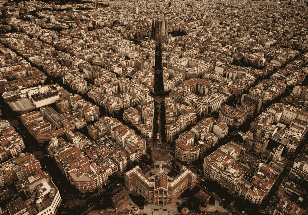 Barcelona walking tour through colorful streets and famous architecture in Spain