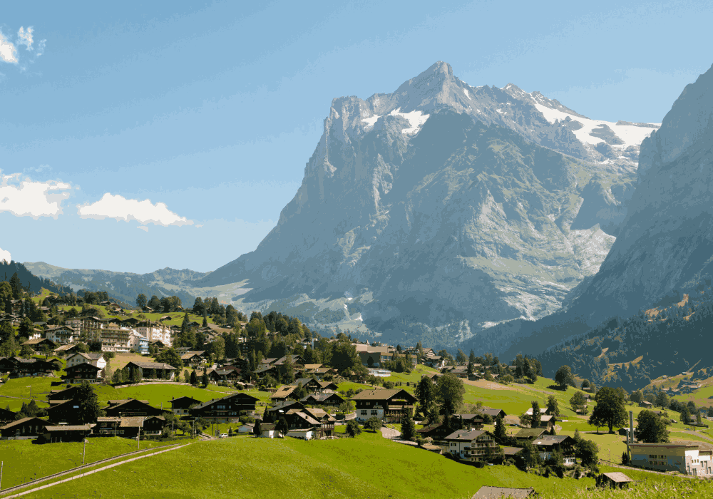Grindelwald walking tour through alpine villages and mountain scenery in Switzerland