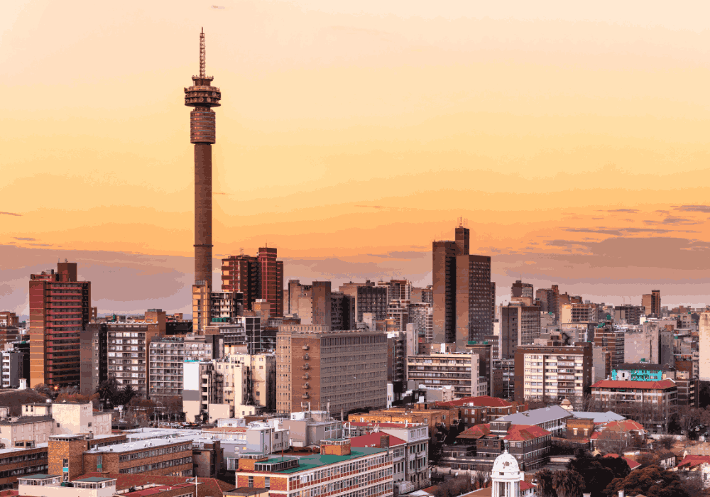 Johannesburg driving tour through city streets and landmarks in South Africa