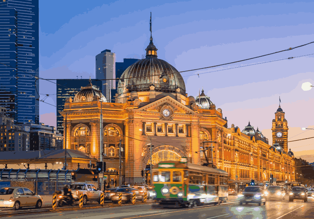 Melbourne walking tour through city streets and famous landmarks in Australia