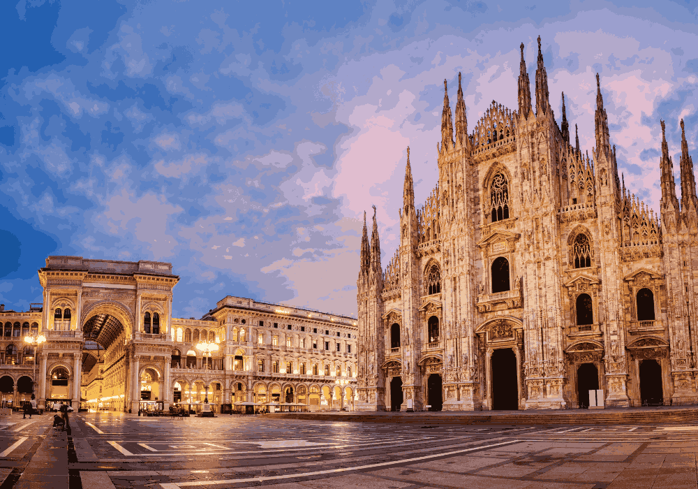 Milan walking tour through elegant streets and famous landmarks in Italy