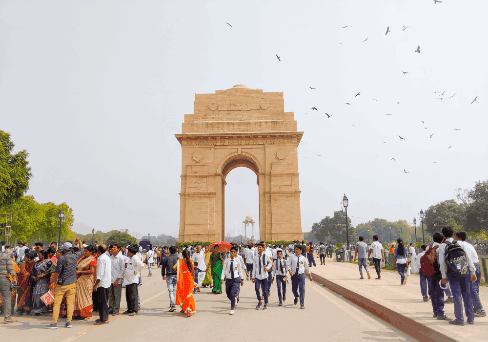 New Delhi walking tour through historic streets and famous landmarks in India
