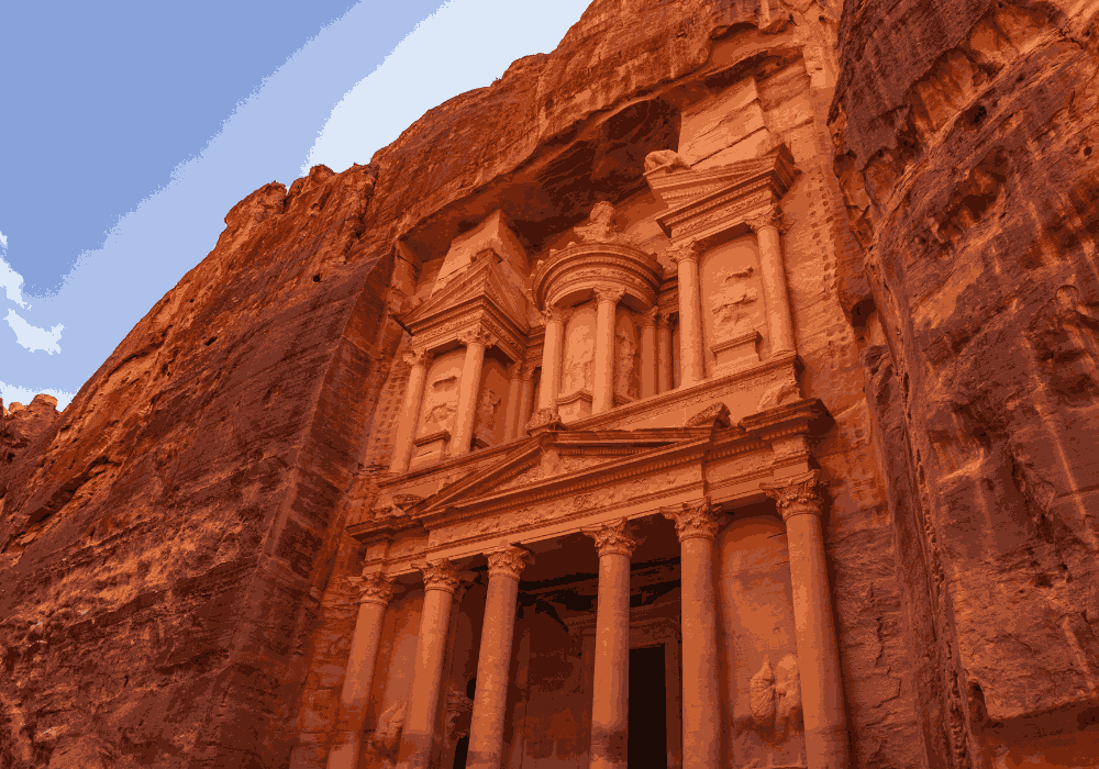 Petra walking tour through rock-cut architecture and ancient city in Jordan