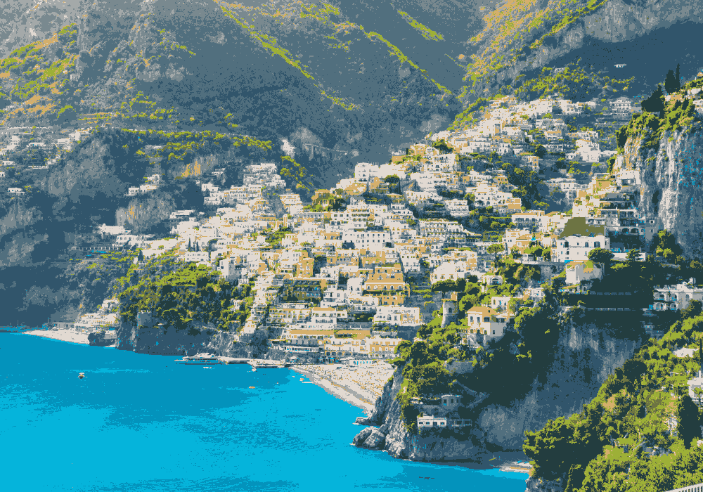 Positano walking tour through colorful cliffside streets and coastal views in Italy