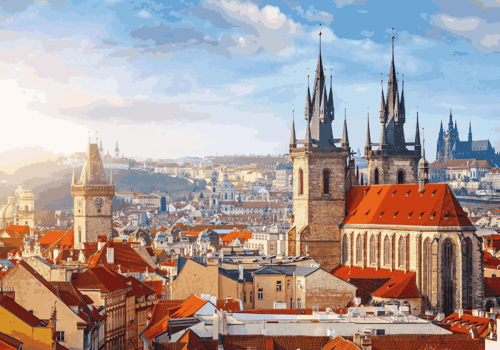 Prague walking tour through medieval streets and famous landmarks in Czech Republic