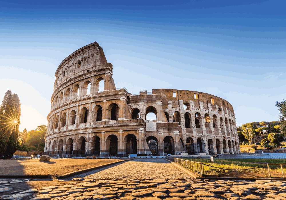 Colosseum walking tour through ancient Roman architecture in Italy