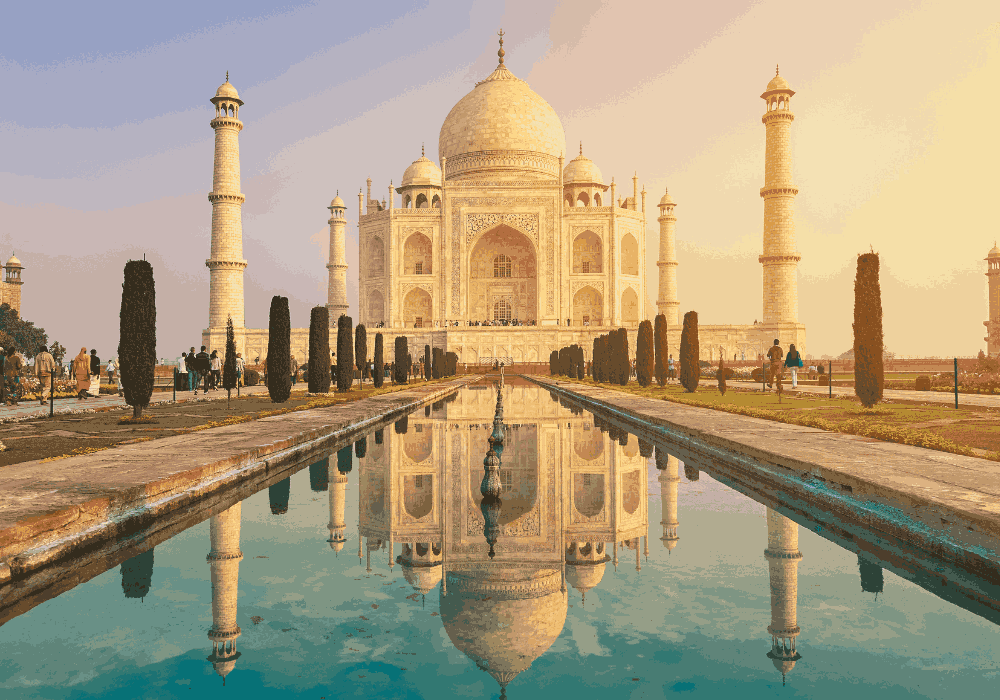 Taj Mahal walking tour through Mughal architecture and beautiful gardens in India
