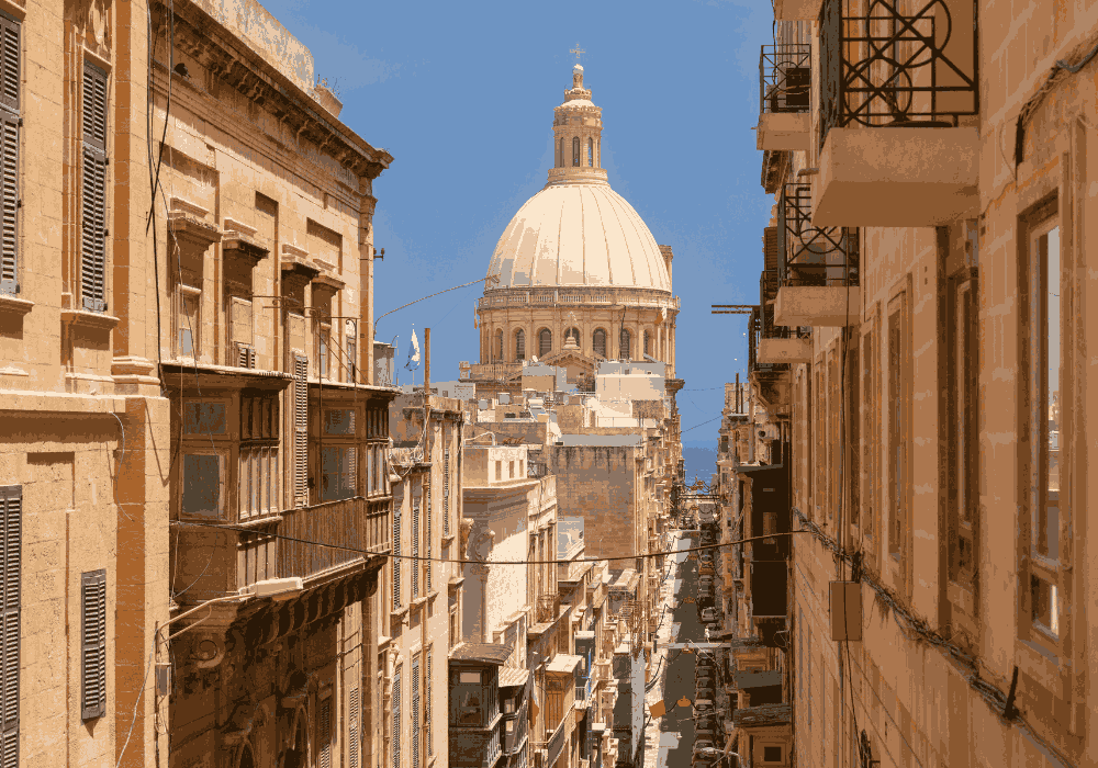 Valletta walking tour through historic streets and Baroque landmarks in Malta