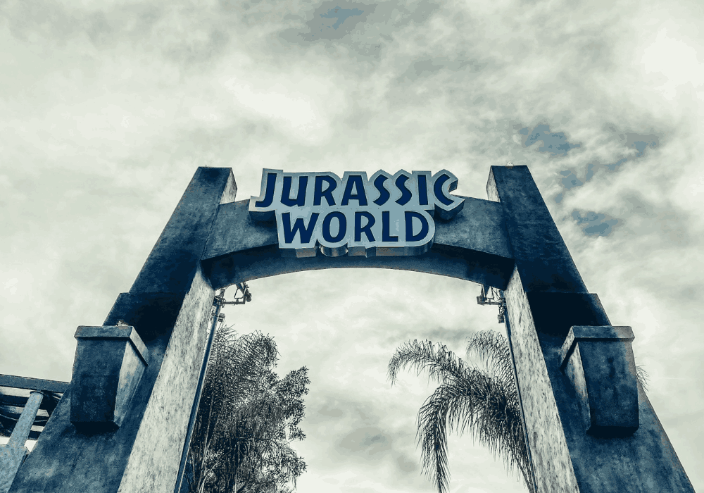 Jurassic World walking tour through dinosaur attractions and themed experiences in Thailand